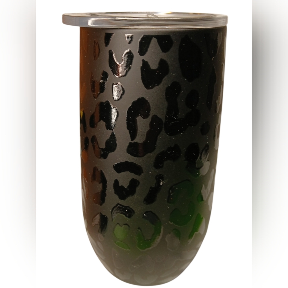 LuLaRoe Black On Black Leopard 18 Oz. tumbler